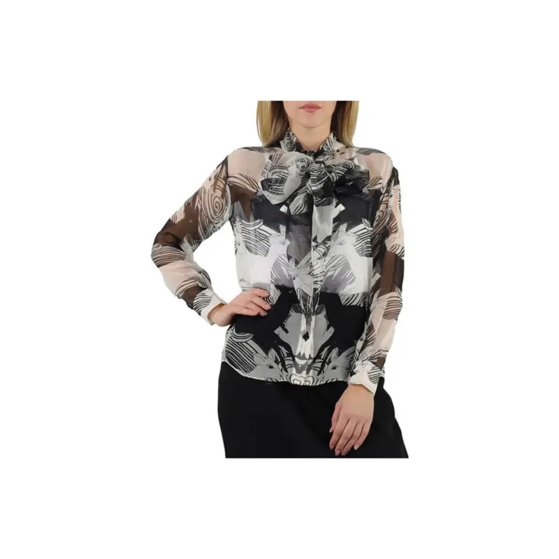 Burberry Shirts Women's Black White-2