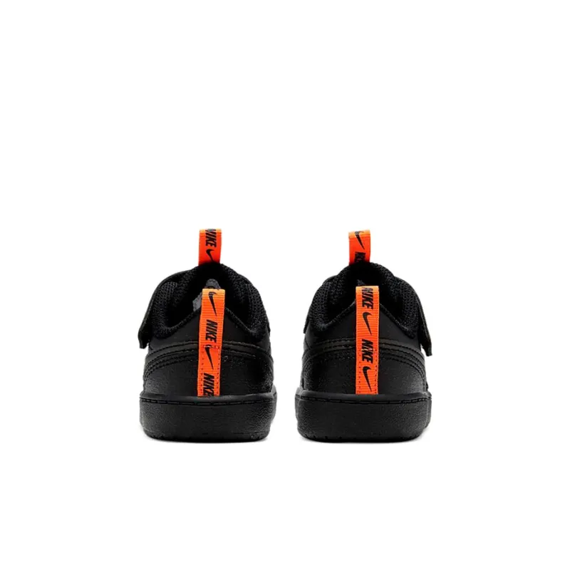 Nike Court Borough Slip-Resistant Cushioning Wear-Resistant Breathable Low-Top Toddler Shoes Black Infant And Toddler-4
