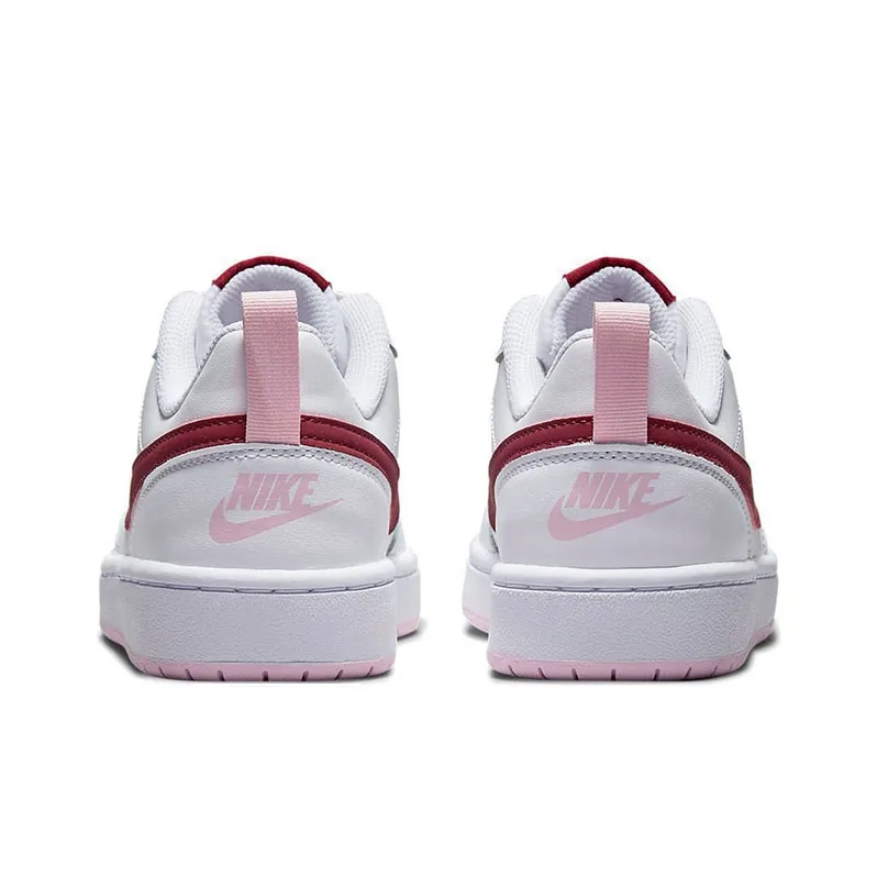Nike Court Borough 2 Low 2 Abrasion Resistant Support Low Top Kids' Skateboarding Shoes White Red Pink Unisex-4