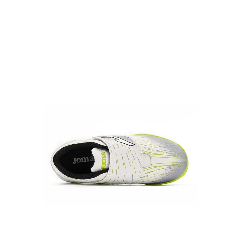 Joma Anti Slip And Wear Resistant Coverage Low Top Kids' Soccer Shoes White Green Kids'-3