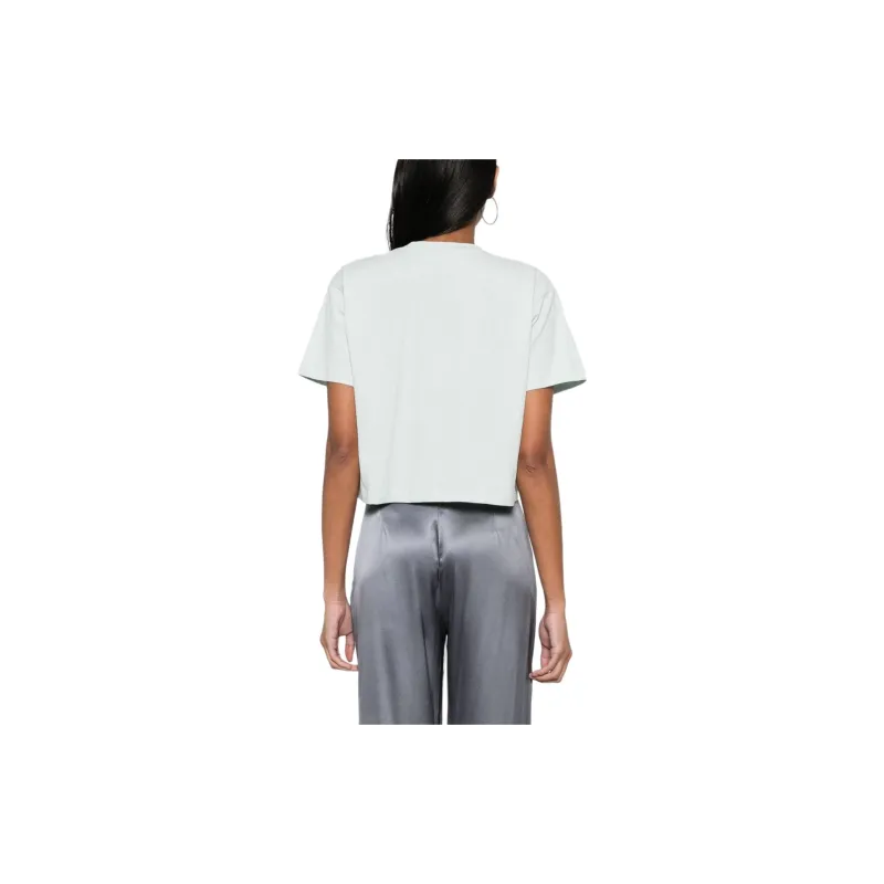 Elisabetta Franchi Logo Embroidered Cropped T Shirt-2