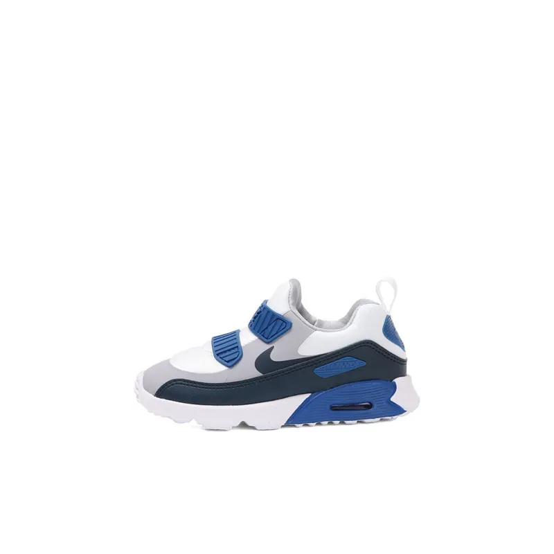 Baby Nike Air Max Tiny 90 Low-Top Retro Running Shoes Gray Blue-0