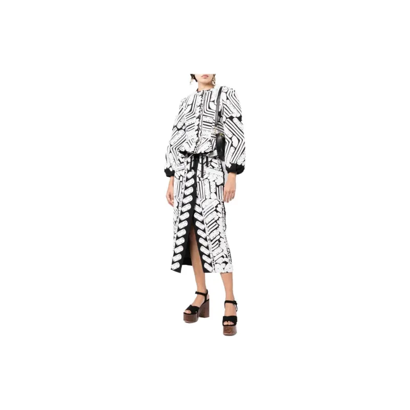Ulla Johnson Jackets Coats Women's Black White-1