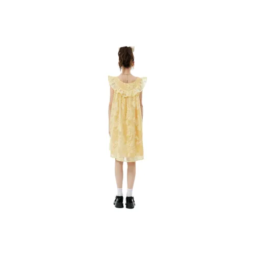 SUNIRIROR Short-Sleeved Dresses Women's Yellow