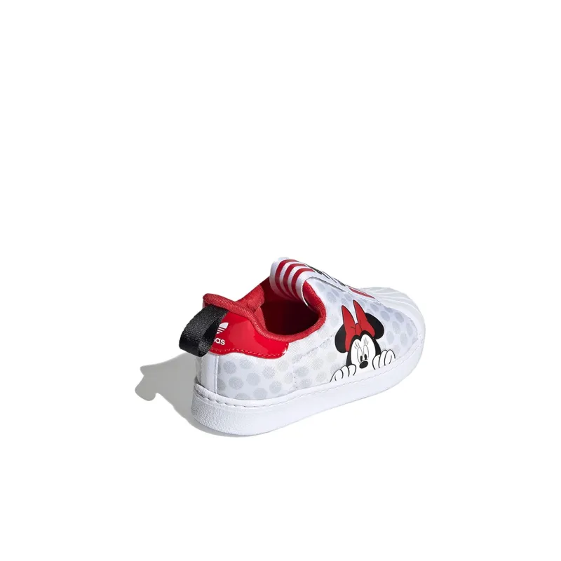 Adidas Originals SUPERSTAR Breathable Low Top Toddler Shoes White Red Infant And Toddler-3