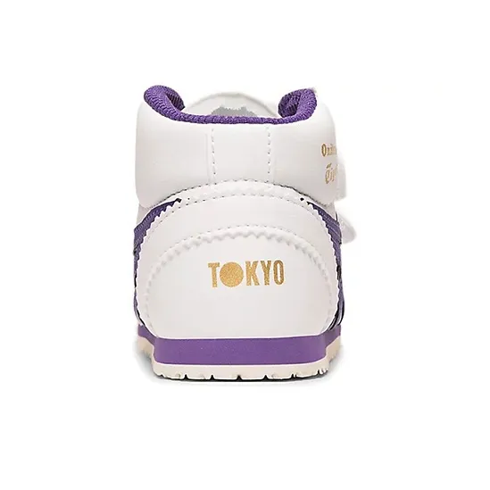 Onitsuka Tiger Mexico Mid Runner Abrasion Resistant Mid Top Running Shoes White Purple Infant And Toddler-4