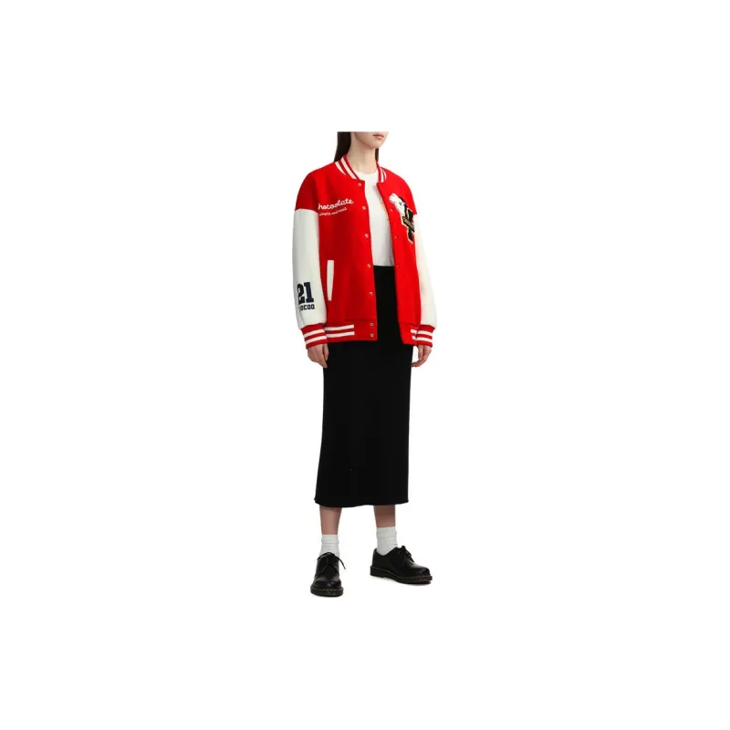 :CHOCOOLATE Bunny-motif Letterman Jacket-13