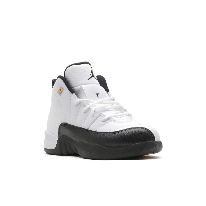 Jordan Air Jordan 12 'Taxi' High-Top Children's Basketball Shoes White Black Children Aged 3-7 Years Old-2