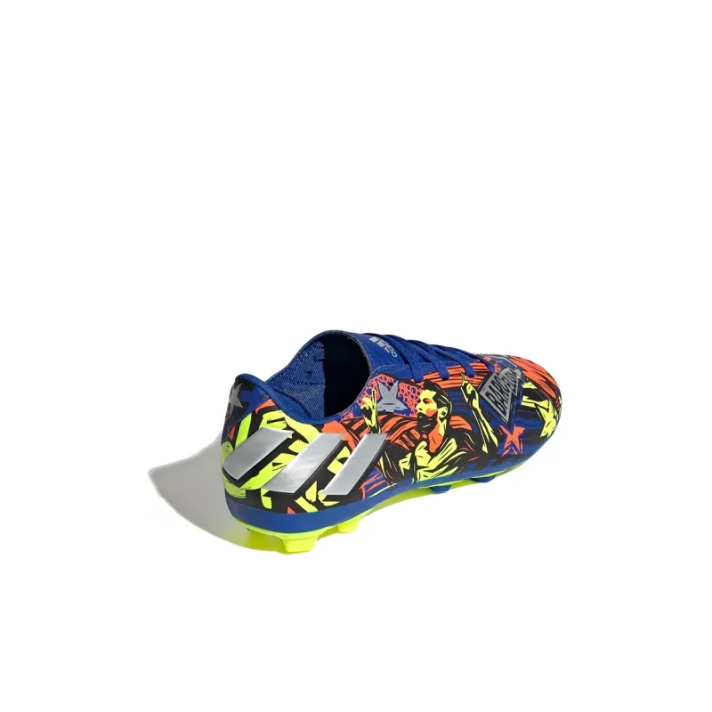 Adidas Messi Messi 19.4 Fxg Slip Resistant Low Top Soccer Shoes Blue Red Yellow Kids'-3