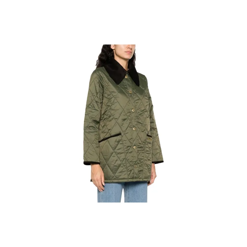 BARBOUR Puffer Jackets Women's Olive Green-3