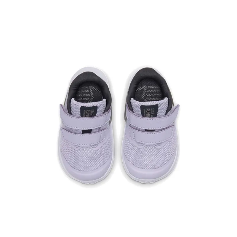 Nike Star Runner 2 Anti Slip Wear Resistant Low Top Casual Running Shoes Light Purple Silver Infant And Toddler-3