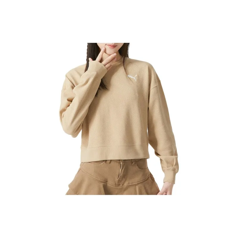 PUMA HER CREW Sweatshirts Women's Brown-2