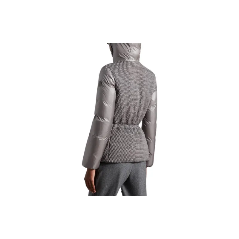 Moncler FW22 Diamond Hooded Fitted Moderate Regular Edition Down Jacket Women's Medium Gray-2