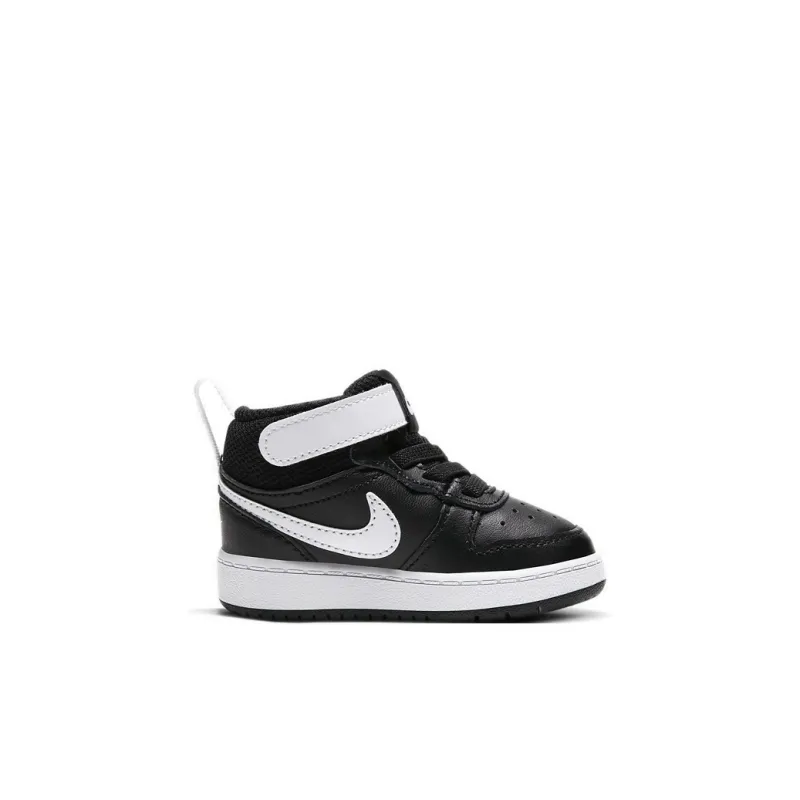 Nike Court Borough Mid 2 Support High Top Skateboard Shoes Black White Infant And Toddler-1
