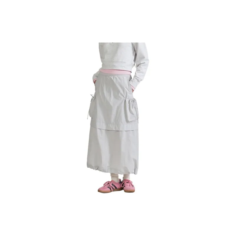 COVERNAT SS24 Casual Long Skirt Women's Light Gray-2