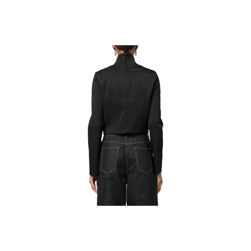 MM6 Maison Margiela Cropped High Neck Blouse-2