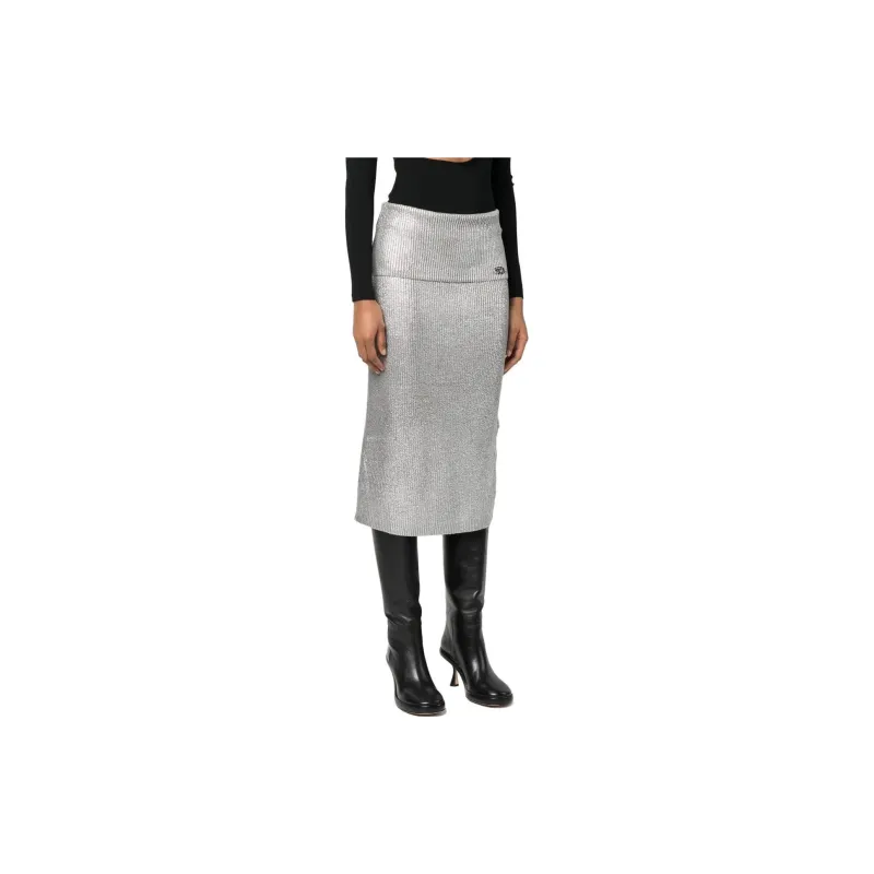 DIESEL Casual Short Skirts Women's Silver-3