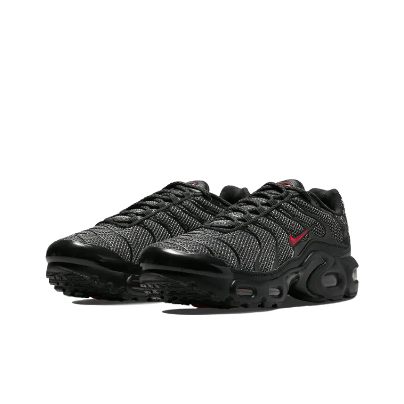 Nike Air Max Plus Black University Red Reflective Silver GS-2