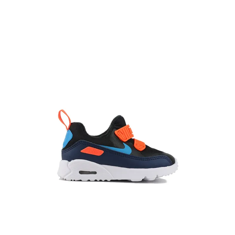 Nike Air Max Tiny 90 Slip Resistant Shock Absorbers Low Top Toddler Shoes Black Orange Baby-1