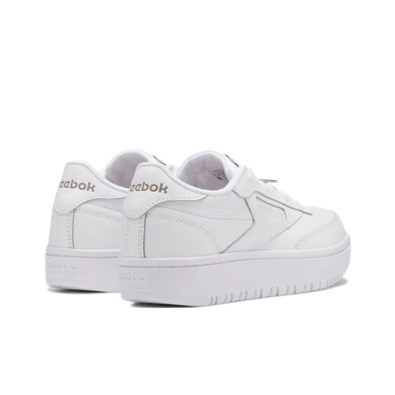Reebok Club C Non-slip Wear-resistant Shock Absorption Low-Top Kids' Skateboarding Shoes Cloud White Teenagers-3