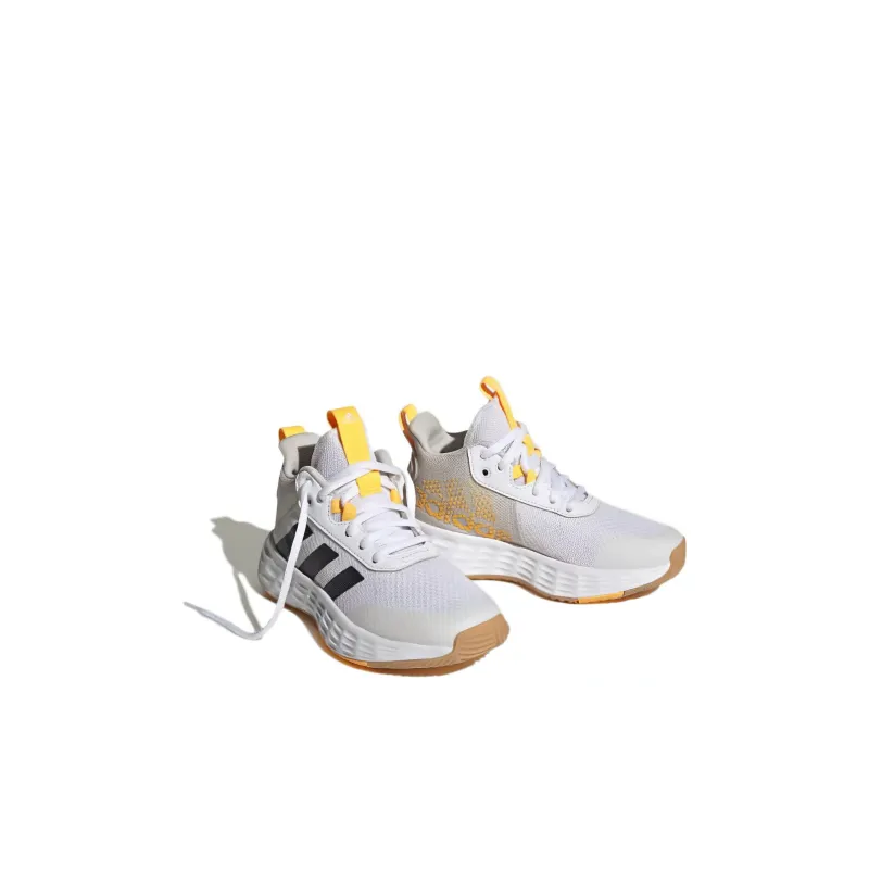 Adidas OwnTheGame 2.0 K Mid Top Children's Basketball Shoes White Black Yellow Kids'-2