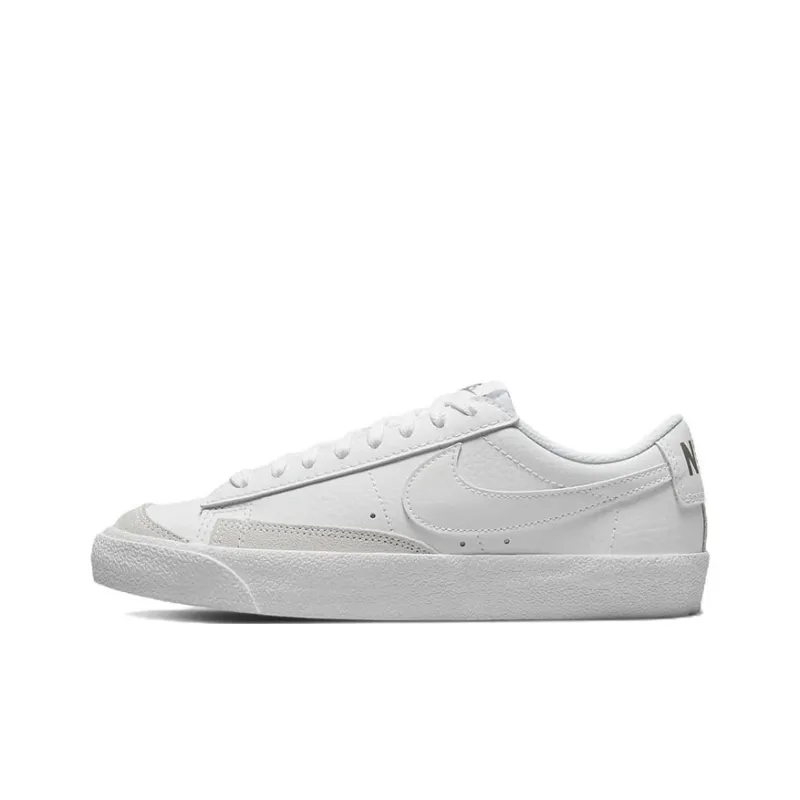 Nike Blazer Anti Slip Wear Resistant Low Top Kids' Skateboarding Shoes White Unisex-0
