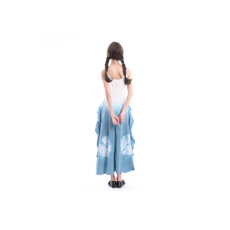 PZHK Slip Dresses Women's Blue-2