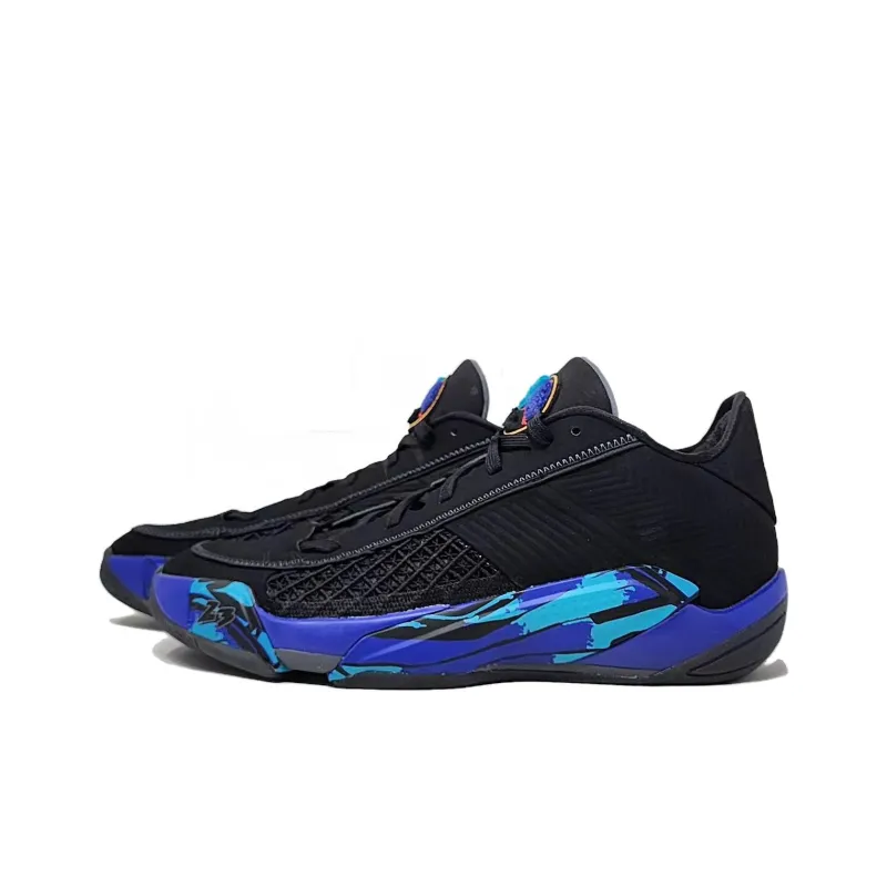 Jordan Air Jordan 38 Low 'Aqua' Durable Breathable Low-Top Basketball Shoes Men's Black Blue-2