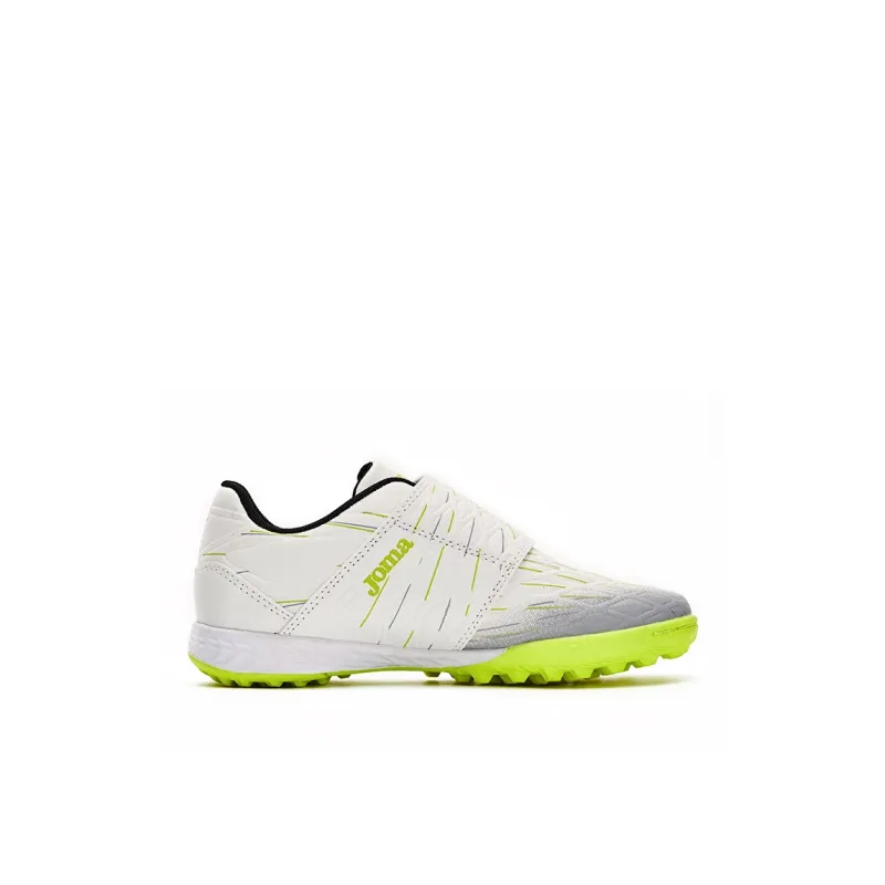 Joma Anti Slip And Wear Resistant Coverage Low Top Kids' Soccer Shoes White Green Kids'-1