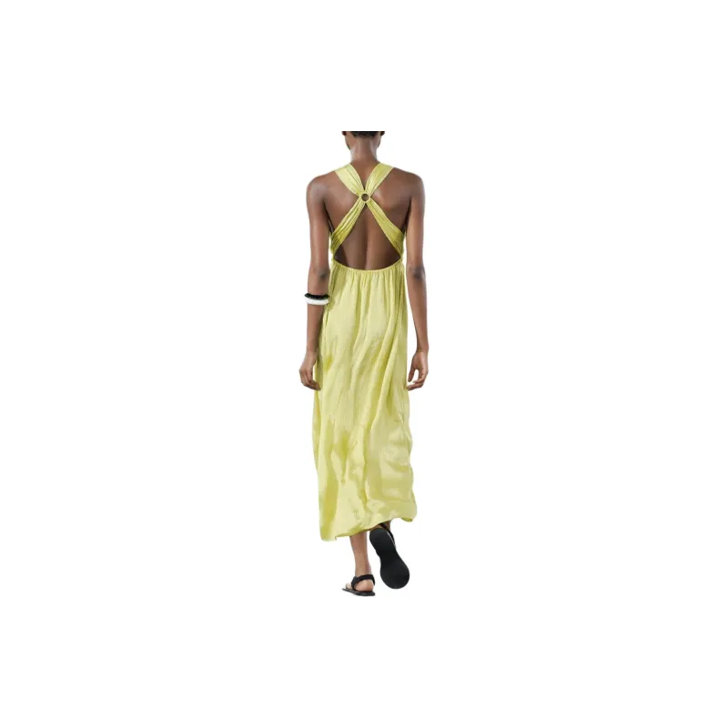 ZARA Sleeveless Dress Women's Lime-3