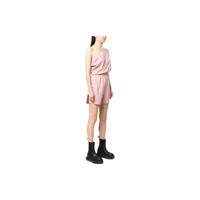 Rick Owens DRKSHDW One shoulder Cotton Playsuit-3