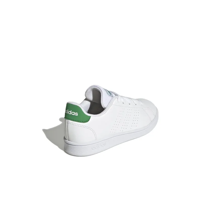 Adidas Neo ADVANTAGE Abrasion Resistant Low Top Kids' Skateboarding Shoes White Green Kids'-3