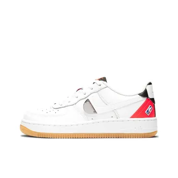 Nike Air Force 1 LV8 NBA White Crimson Gum GS