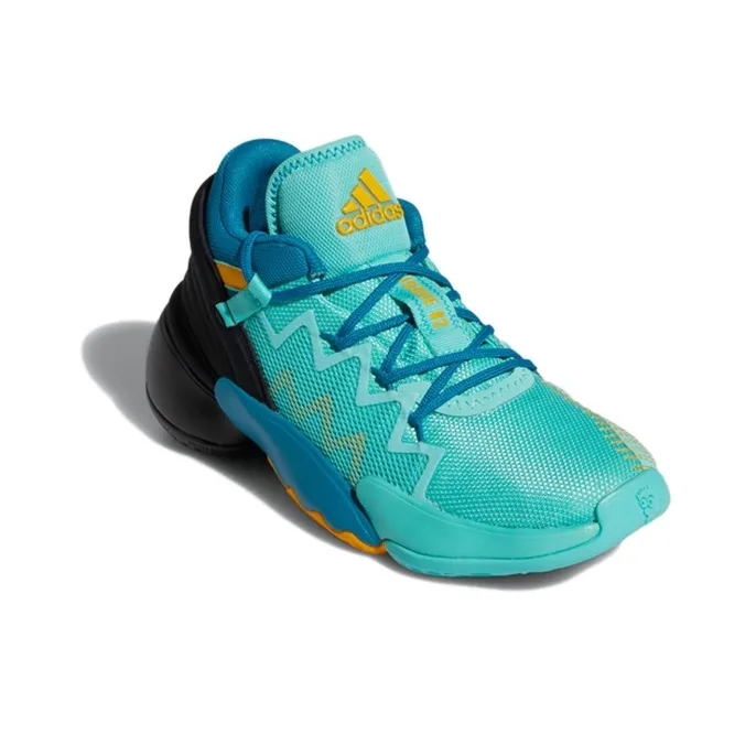 Adidas D.O.N. Issue #2 J Abrasion Resistant Slip Resistant Low Top Vintage Basketball Shoes Green Black Teenagers-2