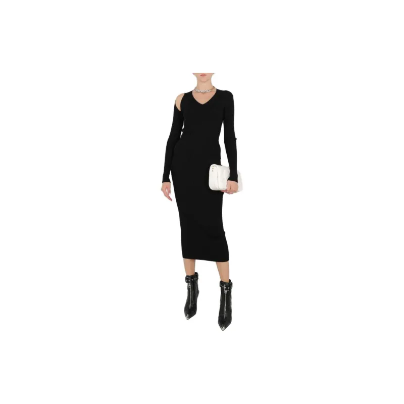 Alexander McQueen Rib-Knit High-Waisted Midi Skirt-2