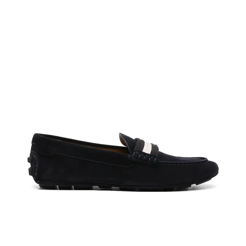 BALLY Striped-edge Suede Loafers-1