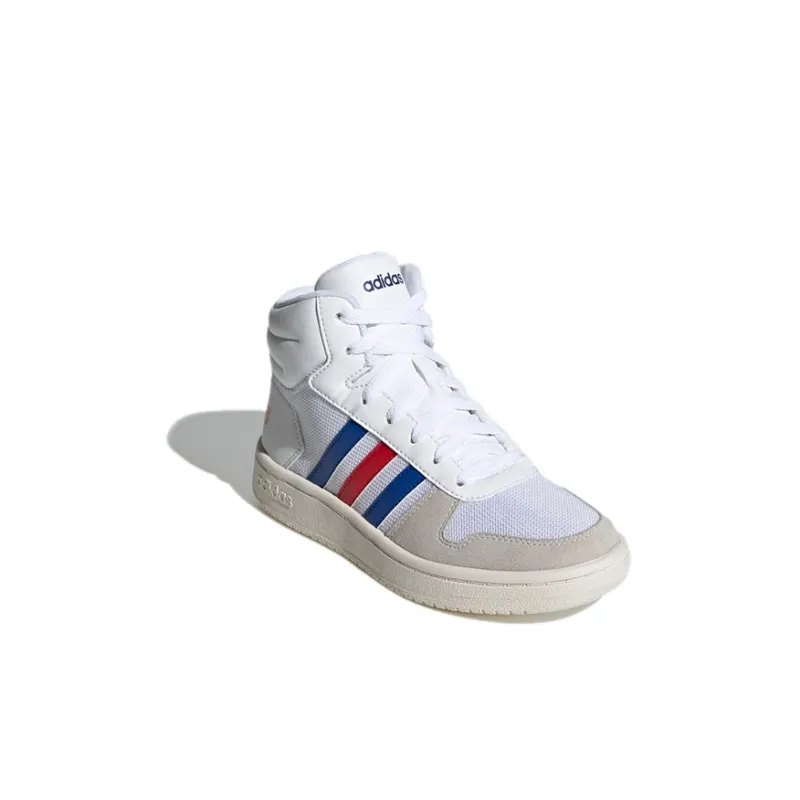 Adidas Neo Hoops 2.0 Mid K Abrasion Resistant Breathable Mid Top Vintage Basketball Shoes White Kids'-2
