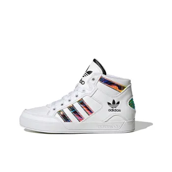 Adidas Originals Hardcourt Anti Slip Wear Resistant Mid Top Kids' Skateboarding Shoes White Teenagers