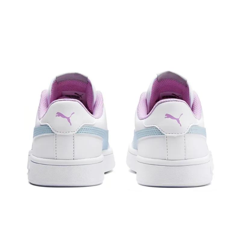 PUMA Smash Jr Wear-resistant And Lightweight Low-Top Kids' Skateboarding Shoes White Green Pink Teenagers-4