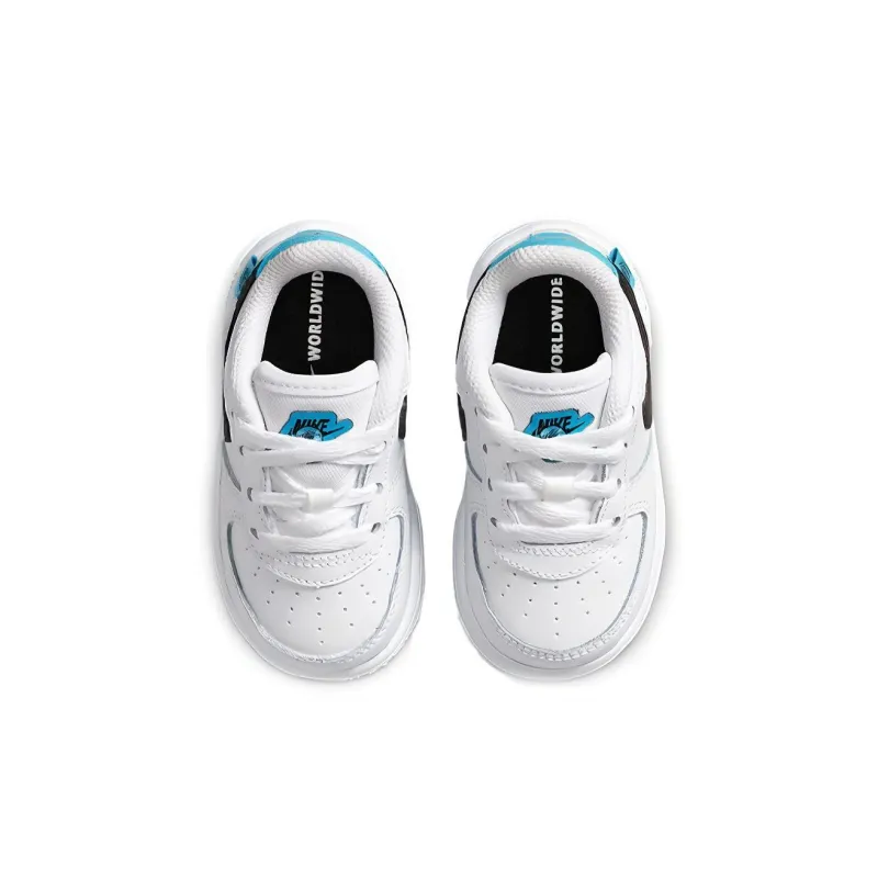 Nike Air Force 1 Worldwide Low Top Skateboard Shoes White Black Blue Infant And Toddler-3