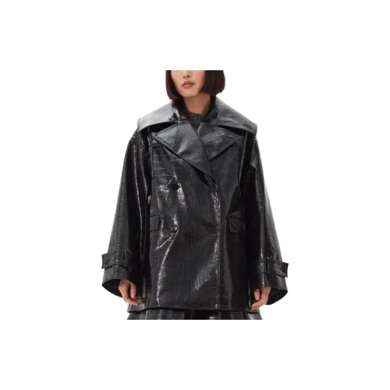 GANNI Coated Midi Jacket-4