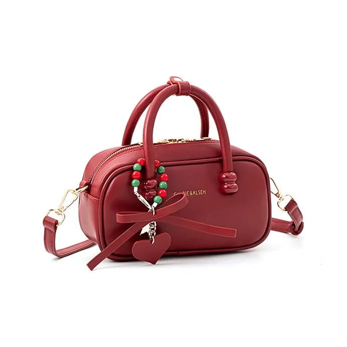 Vigno Synthetic Leather Handbag Crossbody Bag Regular Women's Red-1