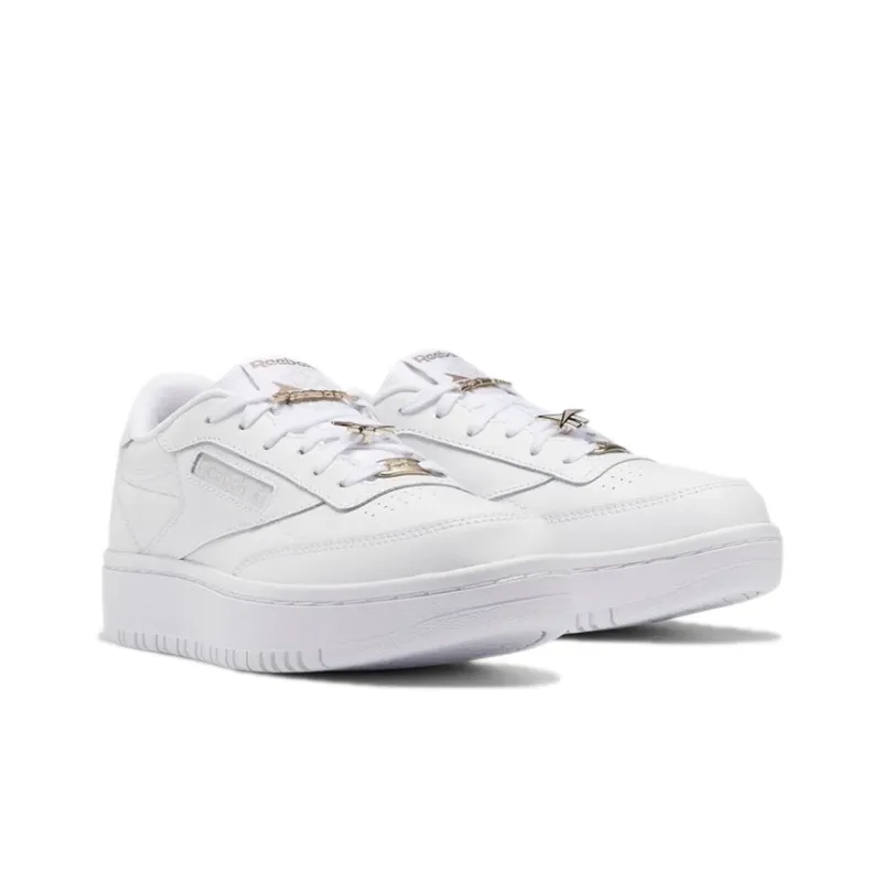 Reebok Club C Non-slip Wear-resistant Shock Absorption Low-Top Kids' Skateboarding Shoes Cloud White Teenagers-2