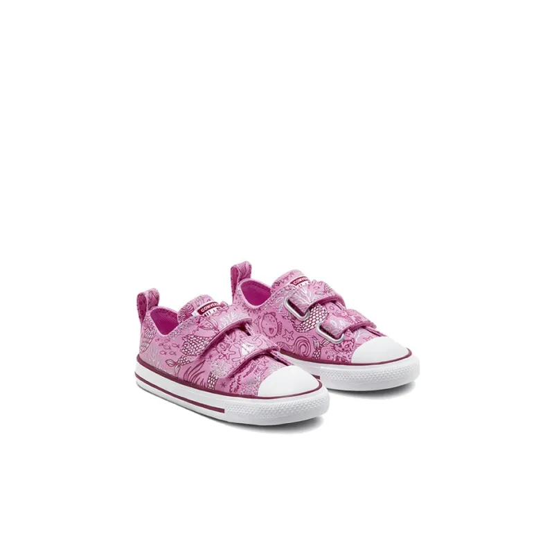 Baby Converse Chuck Taylor All Star Underwater Party Easy-On Non-slip Lightweight Low-Top Toddler Shoes Pink-2