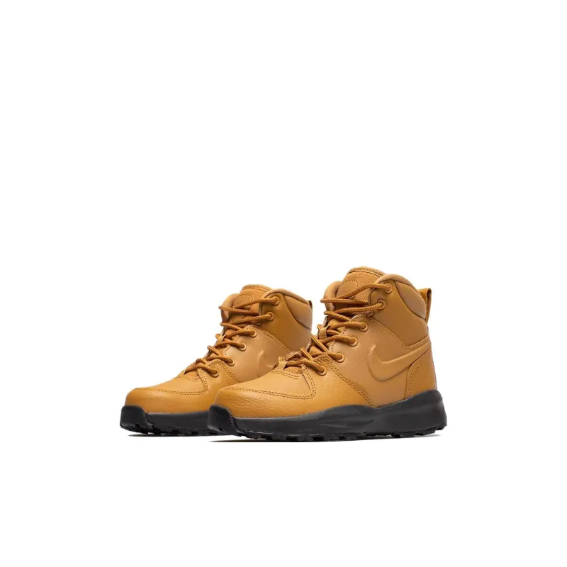 Nike Manoa Slip Resistant Cushioning Wear Resistant High Top Kids' Outdoor Shoes Wheat Children Aged 3 7 Years Old-2