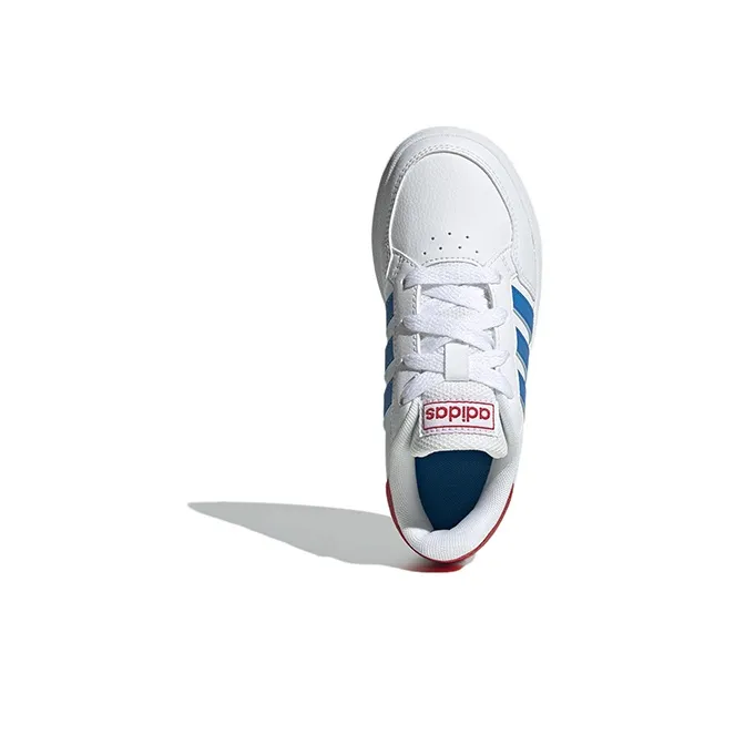 Adidas Neo Breaknet Anti Slip Wear Resistant Low Top Skateboard Shoes White Blue Kids'-4