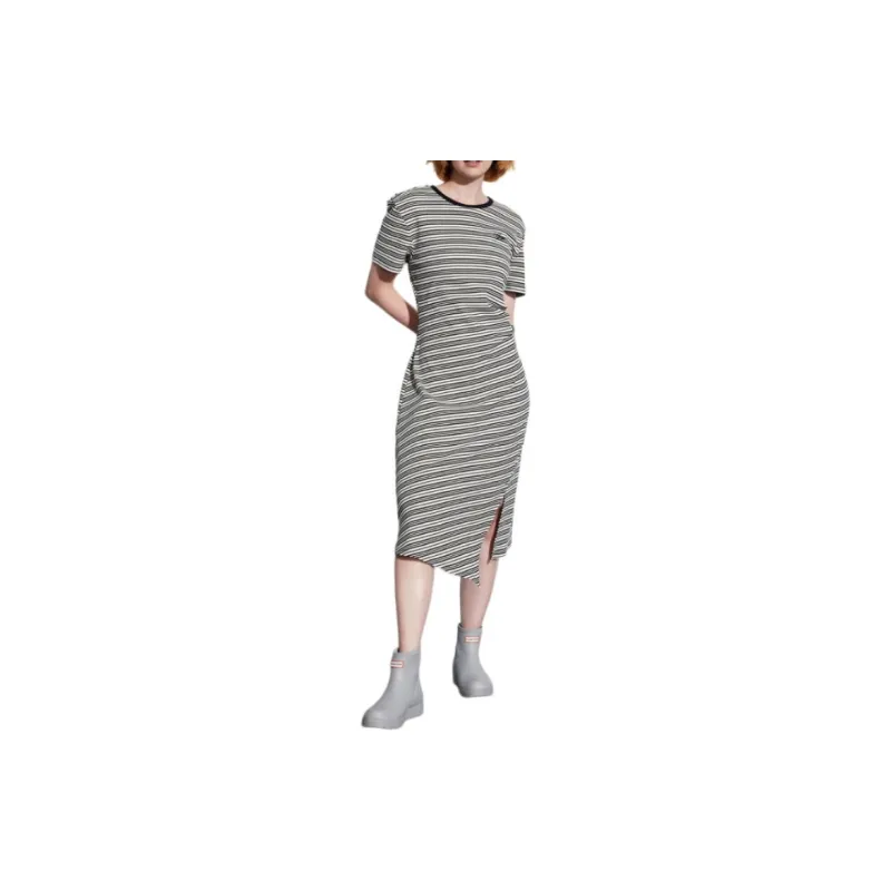 GAP Short Sleeved Dress Women's Black White Stripes-1