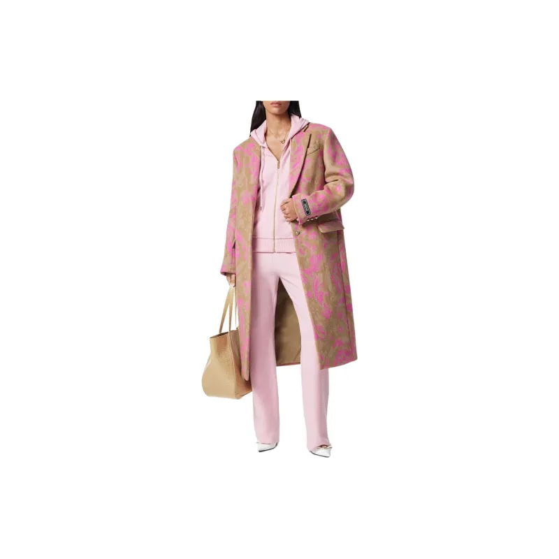 VERSACE Barocco-print Single-breasted Coat-3