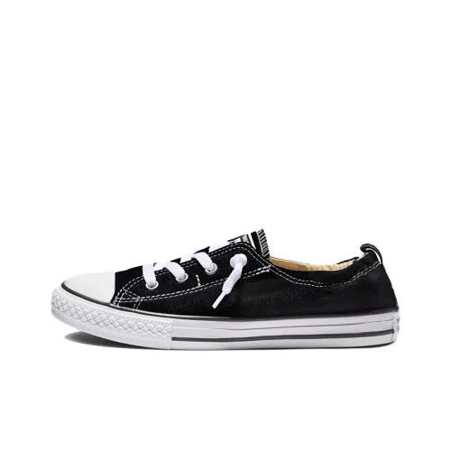 Converse Chuck Taylor All Star Shoreline Slip Low Top Kids Canvas Shoes Black White Teenagers