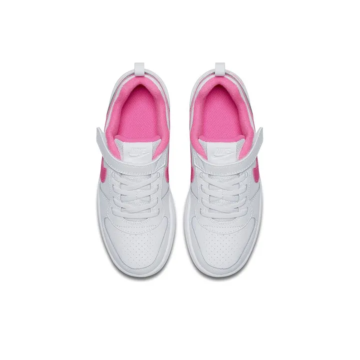 Nike Court Borough Abrasion Resistant Low Top Kids' Skateboarding Shoes White Pink Children Aged 3 7 Years Old-2